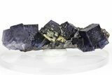 Purple Cubic Fluorite Crystals on Sphalerite - Elmwood Mine #240505-1